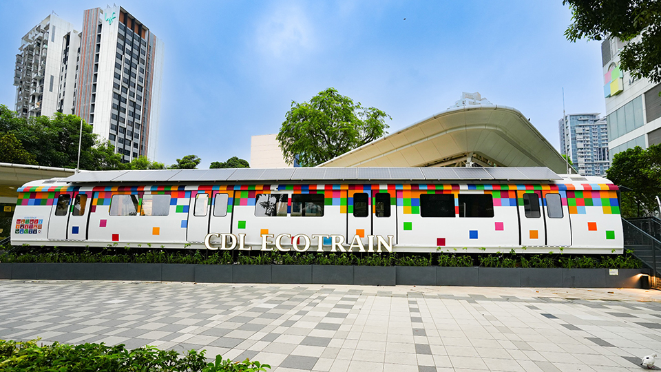 President Tharman unveils two sustainability innovations for the community at City Square Mall - the CDL EcoTrain and a ''cooling'' MicroForest